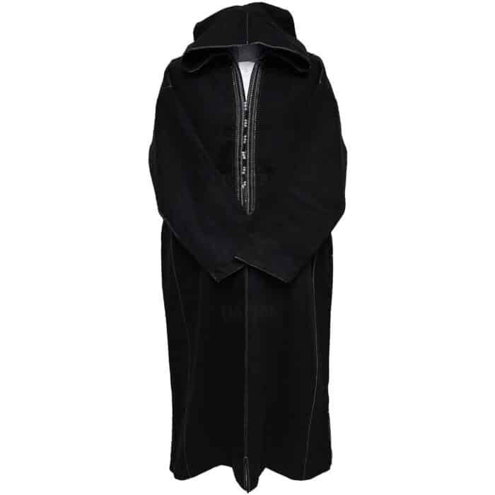 Adltsaed 003 Men’s Cashmere Wool Thick Black Long Sleeve Moroccan Hooded Thobe Jubba Djellaba (8)