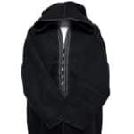 Adltsaed 003 Men’s Cashmere Wool Thick Black Long Sleeve Moroccan Hooded Thobe Jubba Djellaba (9)
