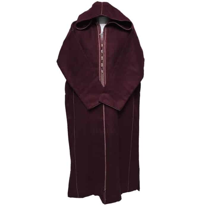 Adltsaed 008 Men's Cashmere Wool Thick Maroon Long Sleeve Moroccan Thobe Jubba (8)