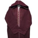 Adltsaed 008 Men's Cashmere Wool Thick Maroon Long Sleeve Moroccan Thobe Jubba (9)