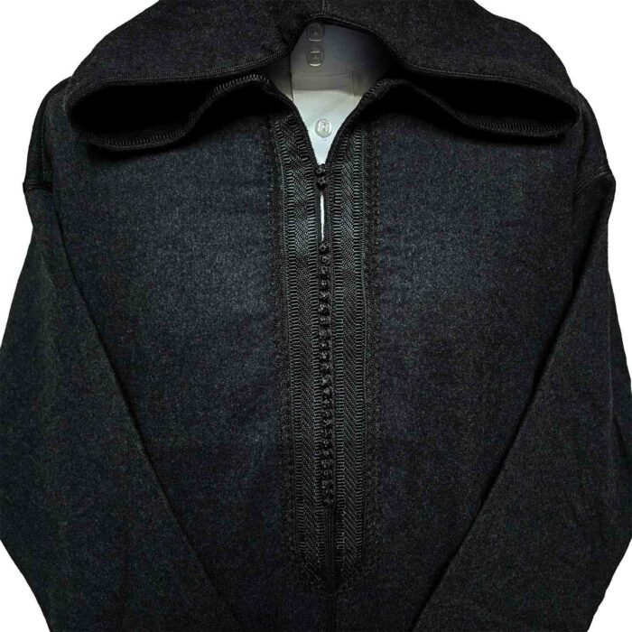 Adltsaed 011 Men's Plus Size Cashmere Wool Thick Black Long Sleeve Moroccan Thobe Jubba Wide(10)