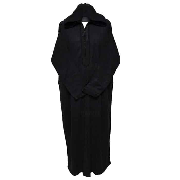 Adltsaed 011 Men's Plus Size Cashmere Wool Thick Black Long Sleeve Moroccan Thobe Jubba Wide(8)