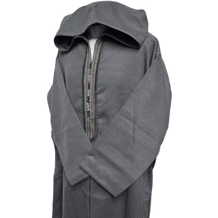 Adltsaed 012 Men's Cashmere Wool Thick Grey Long Sleeve Moroccan Thobe Jubba (8)