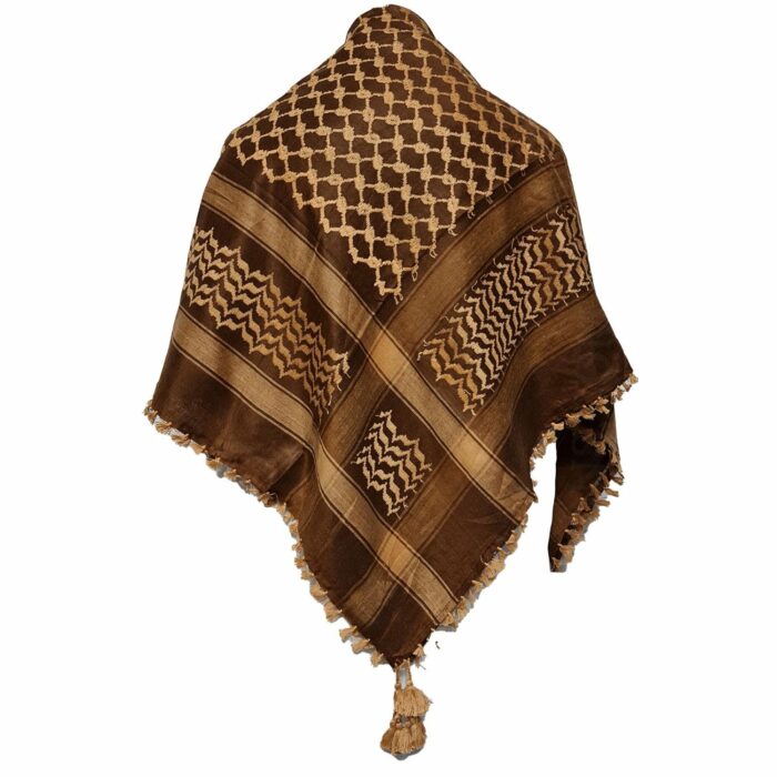 Almaas 00127 Unisex Brown Shemagh Arab Head Scarf Wrap Arafat Keffiyeh Yashmagh