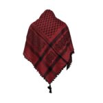 Almaas 0017 Unisex Burgundy Black Shemagh Arab Head Scarf Wrap Arafat Keffiyeh Yashmagh