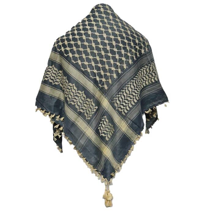 Almaas 0026 Unisex Grey Beige Shemagh Arab Head Scarf Wrap Arafat Keffiyeh Yashmagh