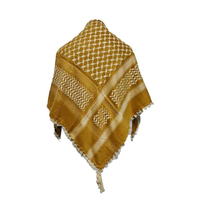 Almaas 0029 Unisex Gold Beige Shemagh Arab Head Scarf Wrap Arafat Keffiyeh Yashmagh