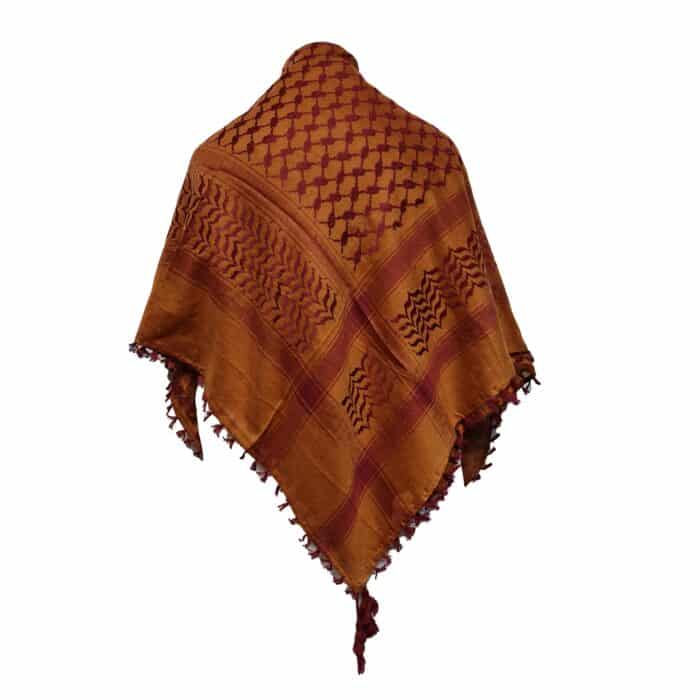 Almaas 0037 Unisex Orange Maroon Shemagh Arab Head Scarf Wrap Arafat Keffiyeh Yashmagh