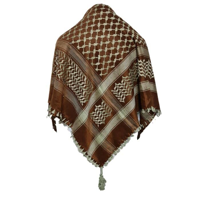 Almaas 008 Unisex Brown Shemagh Arab Head Scarf Wrap Arafat Keffiyeh Yashmagh