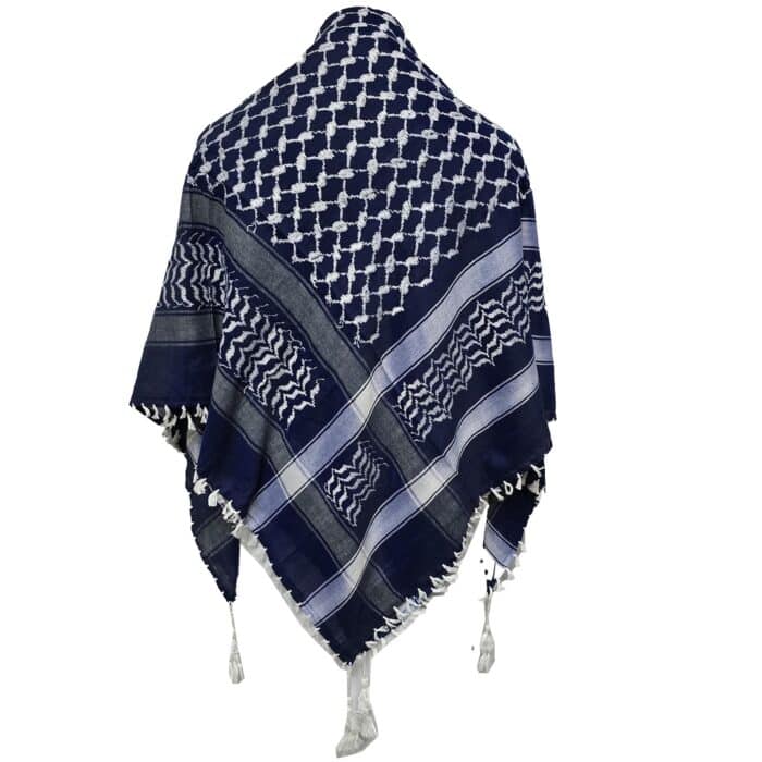 Almaas 101 Unisex Navy Grey White Arab Head Scarf Wrap Arafat Keffiyeh Yashmagh