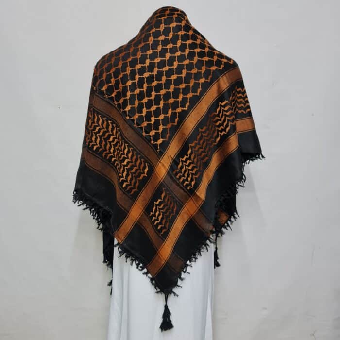 Almaas 109 Unisex Black Orange Arab Head Scarf Wrap Arafat Keffiyeh Yashmagh