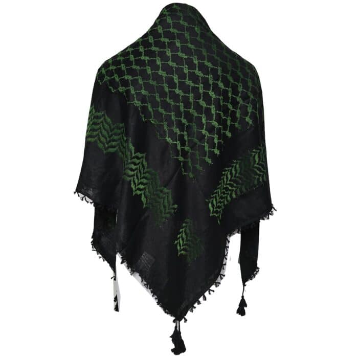Almaas 206 Unisex Black Green Shemagh Arab Head Scarf Wrap Arafat Keffiyeh Yashmagh