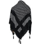 Almaas 207 Unisex Black White Shemagh Arab Head Scarf Wrap Arafat Keffiyeh Yashmagh