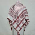 Almaas 221 Unisex Maroon White Arab Head Scarf Wrap Arafat Keffiyeh Yashmagh (2)