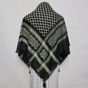 Almaas 222 Unisex Black Green Arab Head Scarf Wrap Arafat Keffiyeh Yashmagh (3)