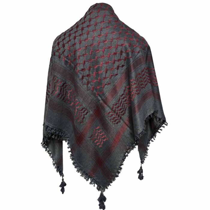 Almaas 2222 Unisex Grey Maroon Arab Head Scarf Wrap Arafat Keffiyeh Yashmagh