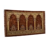 Almaas4ppl 0066 Extra Large Brown Islamic Prayer Mat Musallah Janamaaz (4 People) (1)