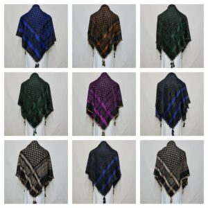 Almas Mnypcs 004 Unisex Many Colours Green Black Arab Head Scarf Wrap Arafat Keffiyeh Yashmagh