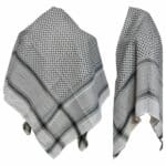 Altajhkt55x55 Shemagh Arab Head Scarf Wrap Arafat Keffiyeh Yashmagh White Black (10)