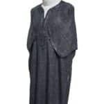 Atasrchctn 004 Moroccan Rich Cotton Dark Grey 3 Quarter Sleeves Thobe Jubba Kandora Dishdasha (5)