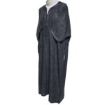 Atasrchctn 004 Moroccan Rich Cotton Dark Grey 3 Quarter Sleeves Thobe Jubba Kandora Dishdasha (6)