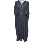 Atasrchctn 004 Moroccan Rich Cotton Dark Grey 3 Quarter Sleeves Thobe Jubba Kandora Dishdasha (7)