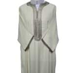 Atasrchctn 007 Men's Moroccan Rich Cotton 3 Quarter Sleeves Thobe Jubba Kandora Dishdasha (4)