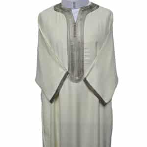 Atasrchctn 007 Men's Moroccan Rich Cotton 3 Quarter Sleeves Thobe Jubba Kandora Dishdasha (4)