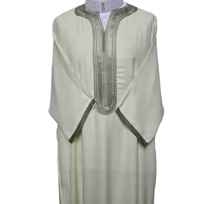 Atasrchctn 007 Men's Moroccan Rich Cotton 3 Quarter Sleeves Thobe Jubba Kandora Dishdasha (4)