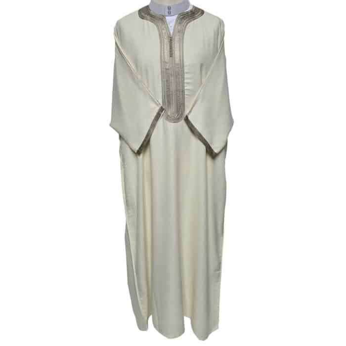 Atasrchctn 007 Men's Moroccan Rich Cotton 3 Quarter Sleeves Thobe Jubba Kandora Dishdasha (7)