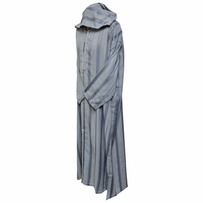 Azdctntwl 004 Grey Sky Blue Moroccan Cotton Thobe Jubba Djelleba 195657 (6)