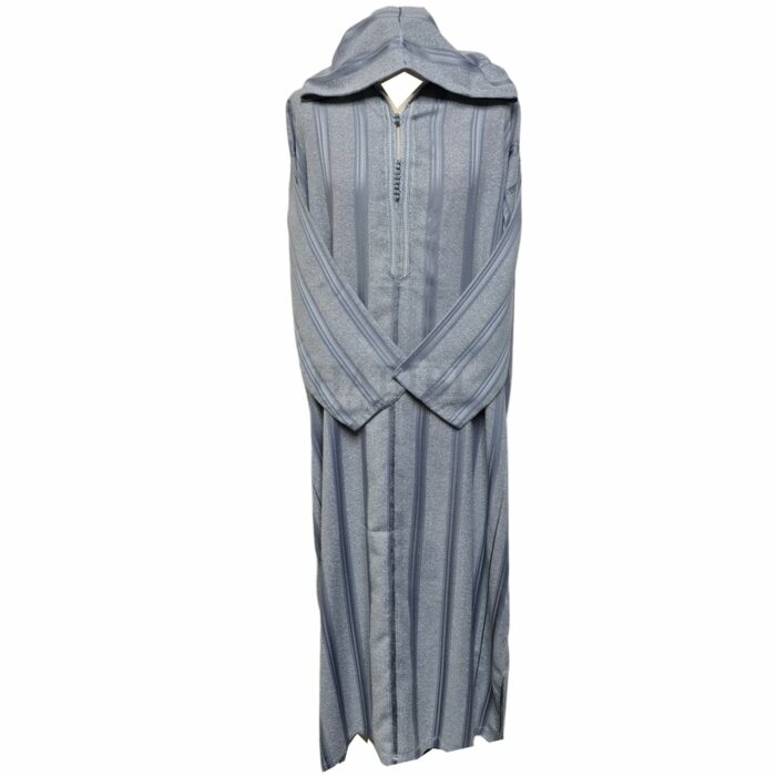 Azdctntwl 004 Grey Sky Blue Moroccan Cotton Thobe Jubba Djelleba 195657 (8)