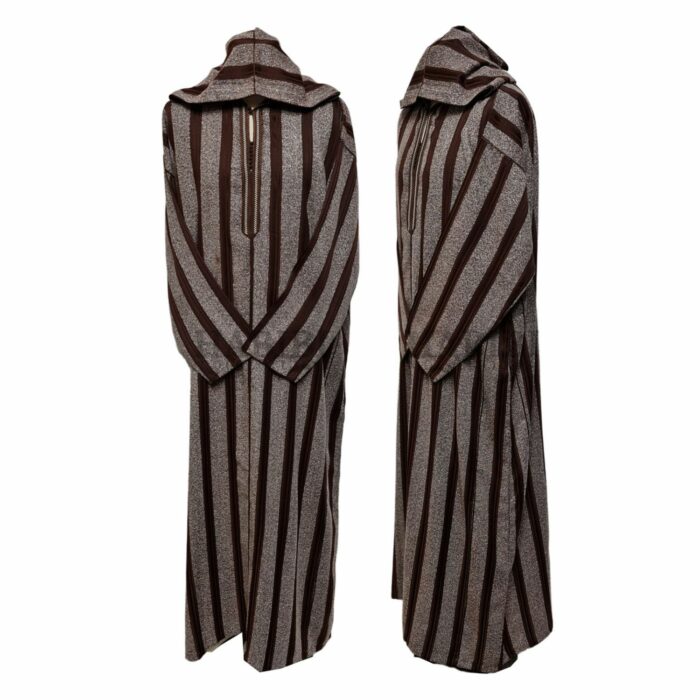 Azdctntwl 006 Brown Striped Moroccan Cotton Thobe Jubba Djelleba 200100 (2)