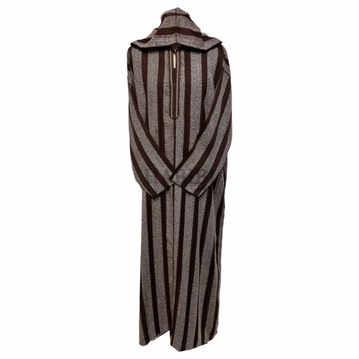 Azdctntwl 006 Brown Striped Moroccan Cotton Thobe Jubba Djelleba 200100 (3)