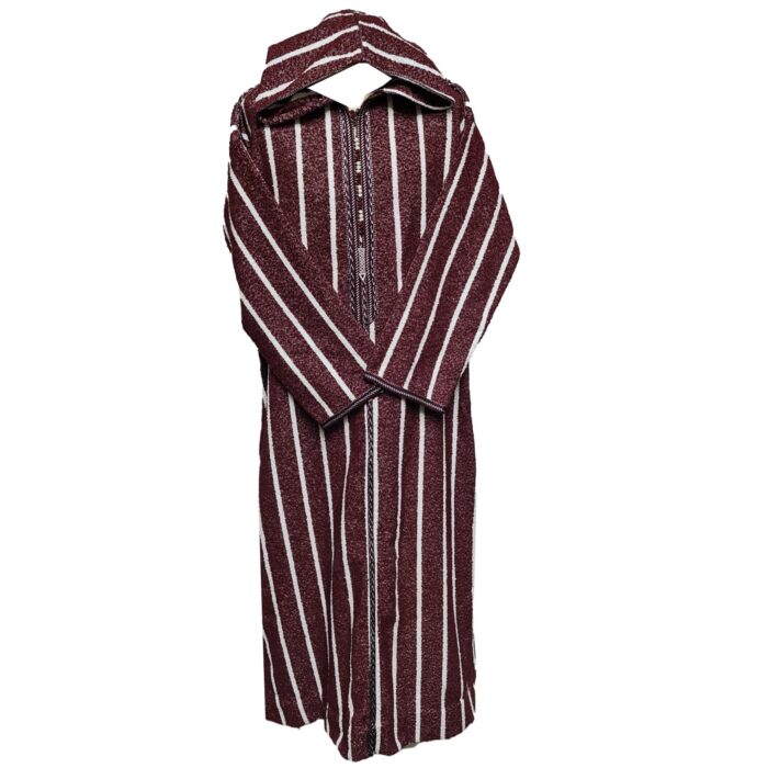 Azdnwool 001 Thick Super Warm Men Moroccan Winter Cashmere Wool Blend Hooded Thobe Djellaba Jubba (2)