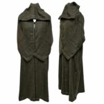 Azdwlhd 0092 Moroccan Olive Green Wool Blend Hooded Thobe Djellaba (5)