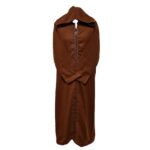 Azdwlhd 0095 Moroccan Rusty Gold Wool Blend Hooded Thobe Djellaba 224026