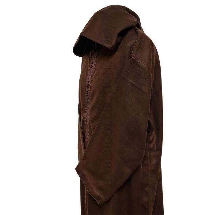 Azdwlhd 0096 Moroccan Brown Wool Blend Hooded Thobe Djellaba 22512 (5)