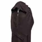 Azdwlhd 00977 Moroccan Dark Brown Winter Wool Blend Hooded Long Sleeves Thobe Djellaba (4)