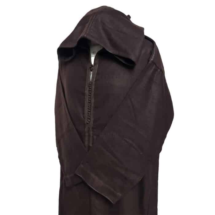 Azdwlhd 00977 Moroccan Dark Brown Winter Wool Blend Hooded Long Sleeves Thobe Djellaba (4)