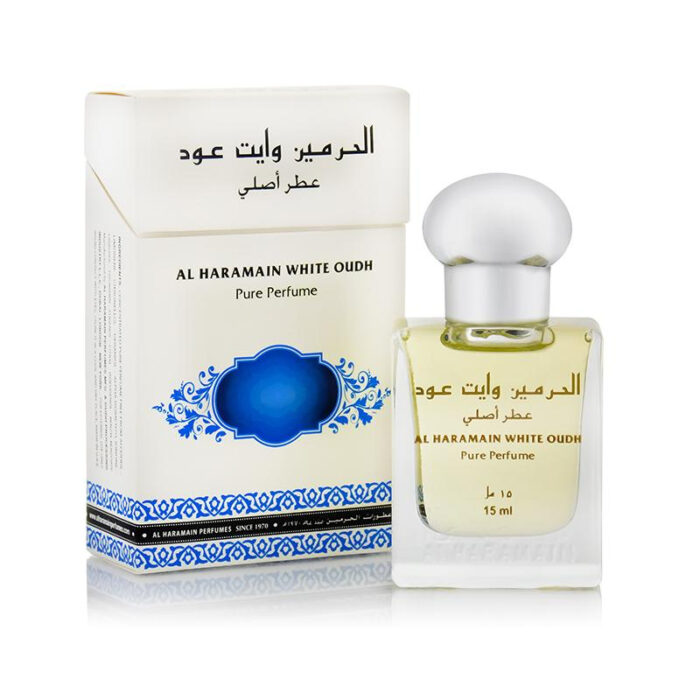 15ml Al Haramain White Oudh Musk Perfume Oil Arabian Attar Itr Ittar - Top note: Artemisia, Mandarin, Lemon, Orange Middle note: Blackcurrant, Freesia, Patchouli Base note: Musk, Amber, Tobacco