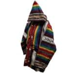 Baja 10 Luxury Burgundy Multicoloured Striped Moroccan Cashmere Wool Blend Baja Jerga Jacket (3)