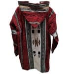 Baja 16 Luxury Burgundy Multicoloured Striped Moroccan Cashmere Wool Blend Baja Jerga Jacket (5)