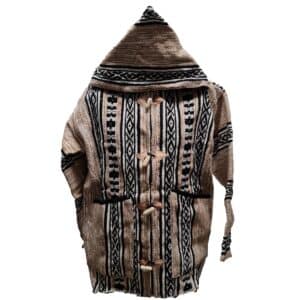 Baja 19 Luxury Beige Multicoloured Striped Moroccan Cashmere Wool Blend Baja Jerga Jacket (3)