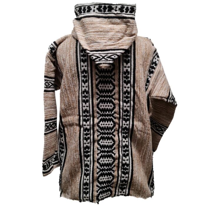 Baja 23 Luxury Beige Multicoloured Striped Moroccan Cashmere Wool Blend Baja Jerga Jacket (5)