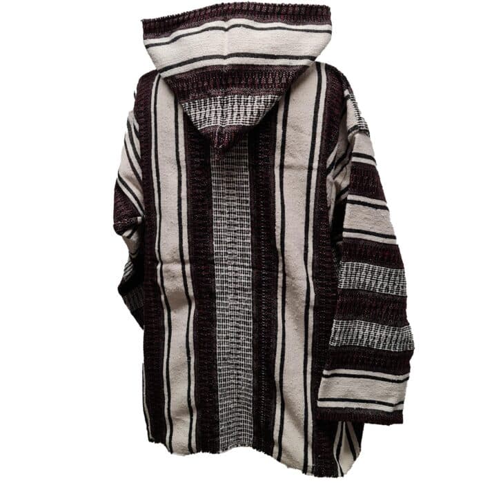 Baja 24 Off White Black Multicoloured Striped Moroccan Cashmere Wool Blend Baja Jerga Jacket (10)