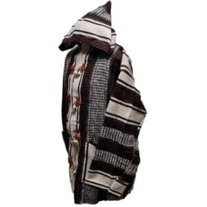 Baja 24 Off White Black Multicoloured Striped Moroccan Cashmere Wool Blend Baja Jerga Jacket (9)