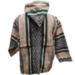 Baja 4 Luxury Beige Green Multicoloured Striped Moroccan Cashmere Wool Blend Baja Jerga Jacket (5)