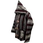 Baja 41 Luxury Burgundy Multicoloured Striped Moroccan Cashmere Wool Blend Baja Jerga Jacket (3)