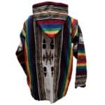 Baja 5 Luxury Burgundy Multicoloured Striped Moroccan Cashmere Wool Blend Baja Jerga Jacket (5)